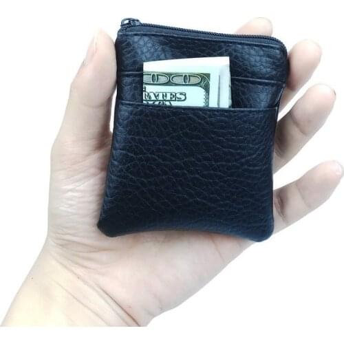 Fashion Pu Leather Cheap Coin Purse Women Men Small Mini Short Wallet Bags Change Little Key Credit Card Holder Business