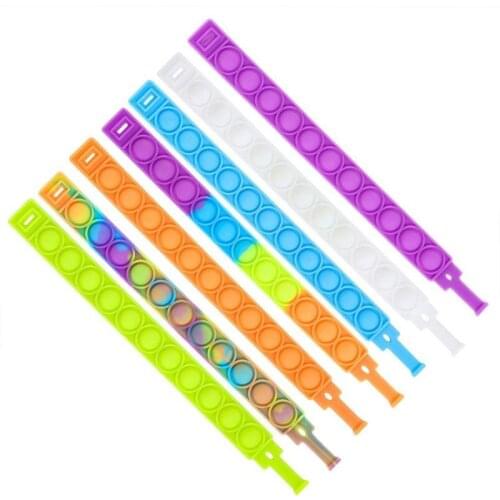 Soft Silicone Wristband Portable Press Decompression Toy Dimple Bracelet Toy Stress Relief Hand Fidget It Toy Antistress
