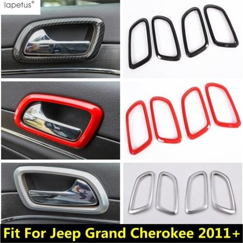 Lapetus Accessories Fit For Jeep Grand Cherokee 2011 - 2019 ABS Inner Car Door Pull Doorknob Handle Bowl Molding Cover Kit Trim