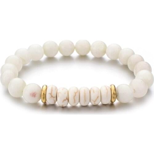 New 8mm Natural Stone Beaded Bracelet Mixed Faceted Bead Natural Stone Bracelet Beads Stretch Bracelet Jewelry