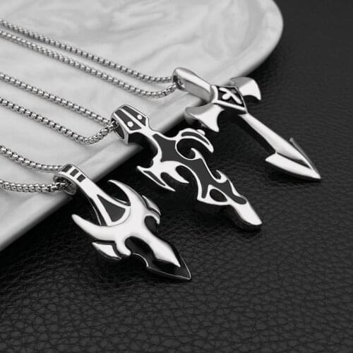 New pattern Best gift for Mens Hip Hop Jewelry Stainless Steel Sword Cross Pendant Necklace New List