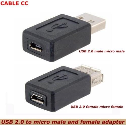 Wholesale black USB 2.0 Type A female to micro USB B female adapter plug converter USB 2.0 to micro USB connector good quality