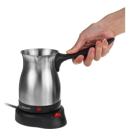 800W Portable Electric Coffee Maker Turkish Greek Coffee Machine Stainless Steel Separated Home Office Espresso Tea Moka Pot