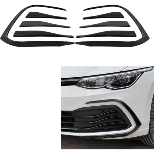 Car Front Bumper Fog Light Lower Grille Frame Spoiler Splitter for Golf 8 MK8 2020 2021