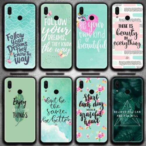 Retro green Inspirational quotes Phone Case Huawei Y6P Y8S Y8P Y5II Y5 Y6 2019 P Smart Prime Pro