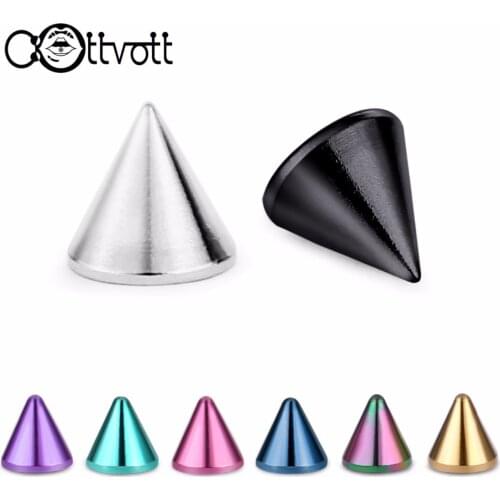 8pcs/lot Steel 16G Cone Head Balls Replacement for Eyebrow Tragus Studs Piercings Barbell Titanium Plating Body Jewelry
