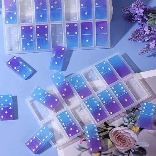 Meibum Dominoes Silicones Mold Fondant Cake Decorating Tools Polymer Clay Epoxy Resin Mould Chocolate Tray Soap Making