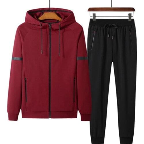 Cotton men sweat suit set 8XL 9XL Spring Autumn leisure sports men big size sweatsuits mens sportswear oversized jogger suits