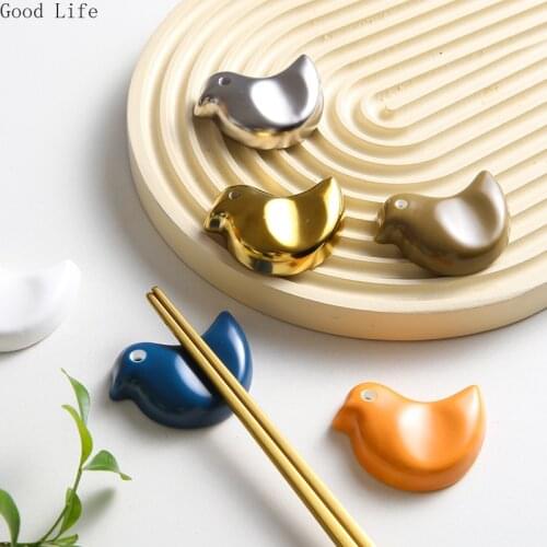 Japanese Creative Ceramic Bird Chopstick Holder Hotel Chopstick Pillow Spoon Holder Tableware Table Decoration