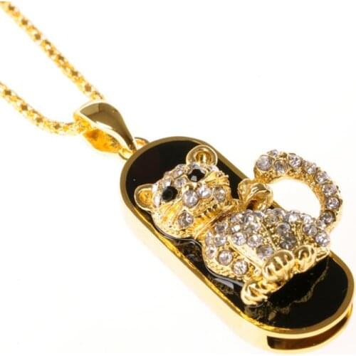 Animal Jewelry Usb 1TB Flash Drive Cat Necklace 32gb 64gb Crystal Pen Drive 2TB Pendrive Crystal Gift Gadget Usb Memeory 128GB