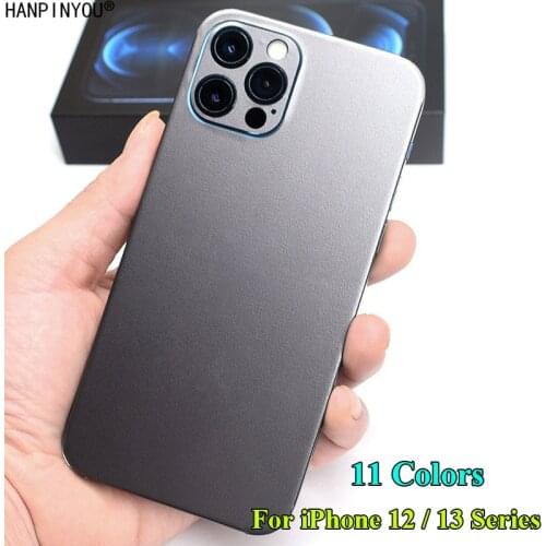 For Apple iPhone 12 mini Pro Max Back Cover Simulation Metal Decal Rear Sticker Matte Screen Protector Film Guard