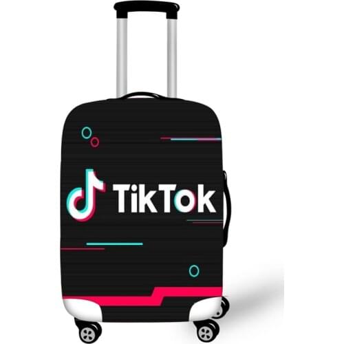 TIK TOK Suitcase Cover High Elastic 3d Pinte Luggage Case Dust Cover 18-32Inch Suitcase Essential Accessories