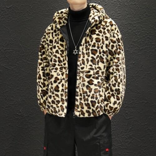 Leopard Print Winter Women Coat Thick Down Cotton Padded Parka Outwear Hooded Female Jacket Coat