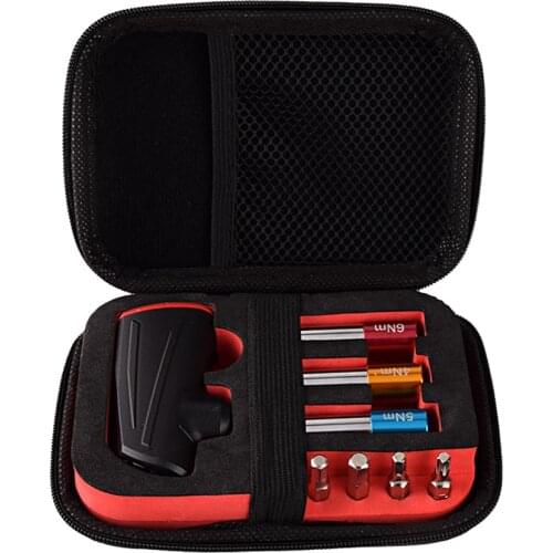 1/4 Inch Bits Interface Steel T Type Fixed Torsion Wrench Bits Bicycle Repairs Kit 4/5/6Nm Torsion Connection Bar with Bags