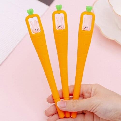 1PCS Lovely New Rabbit Carrot Gel Pen Student Stationery Novelty Gift School Material Office Supplies