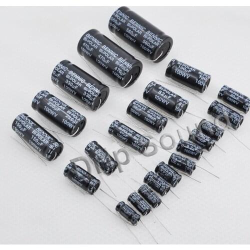 2pcs 12uF-100uF 100V Speaker Frequency Divider Amplifier Crossover Loudspeakers Filter Circuit Bi-Polar Non-Polarity Capacitor