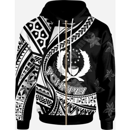 3DPrint-Pohnpei turtle tattoo Polynesian culture funny Harajuku streetwear zipper hoodie-b6 2021 hot style