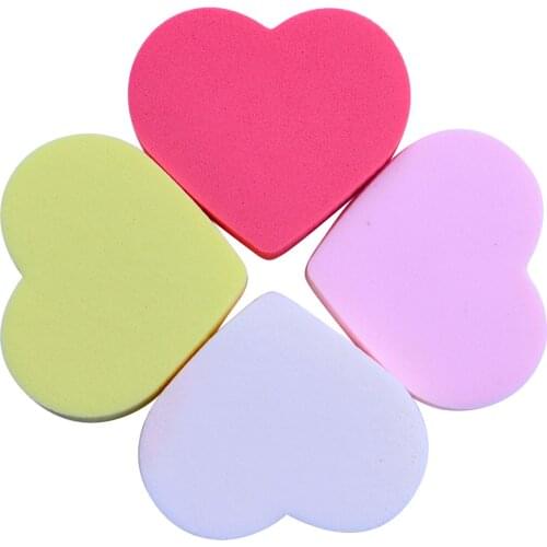 4pcs Beauty Makeup Foundation Cosmetic Puff Heart-shaped Sponge Set