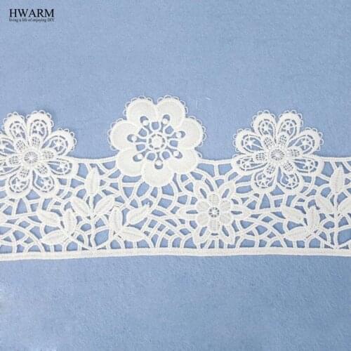 5yard white african lace fabric trim ribbon curtain DIY 10cm High-end fashionable bilateral wedding decoration New Unilateral