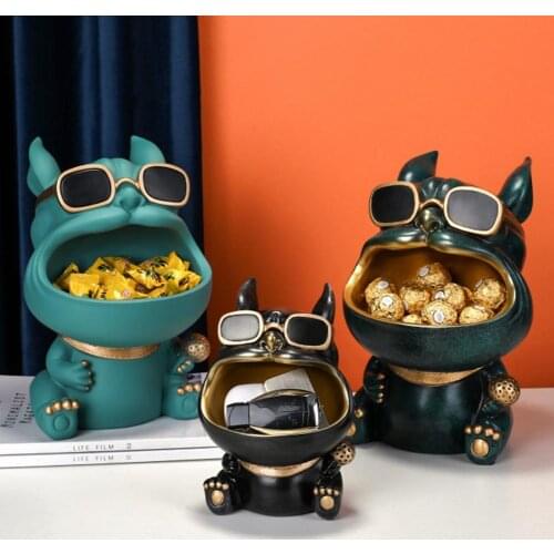 60% Dropshipping!!Storage Box Eye-catching Large Capacity Resin Dog Figurine Earring Jewelry Ornament Organizer for Home