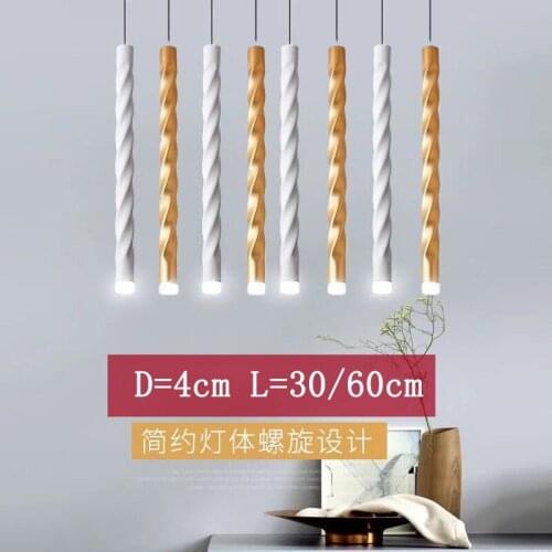 D4cm Screw Led Pendant Lights Golden Long Tube Chandelier Hanging Lamp Loft Design Lamp Shade Dining Light Droplight Personality
