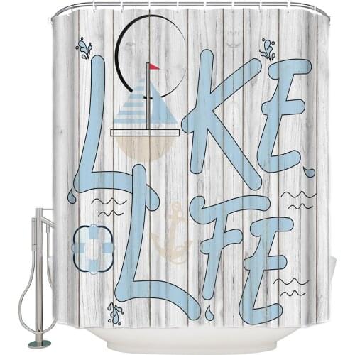 DEARHOUSE Shower Curtain Boat Anchor Lake Life Shower Curtain Bathroom Curtain Home Decoration