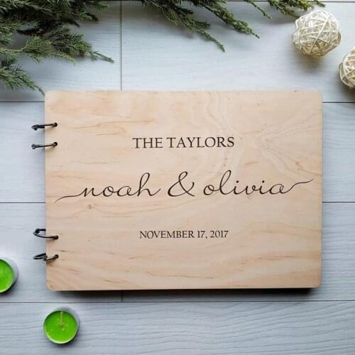Wooden Wedding Guestbook Custom Guest Book Wedding Sign Engraved Wedding Album Memory Rustic Guest Book Personalized Engagement