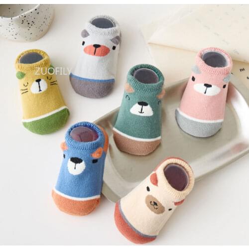 2021 Baby Socks with Rubber Soles Infant Warm Sock Newborn Autumn Winter Children Floor Socks Anti Slip Soft Sole Indoor Socks