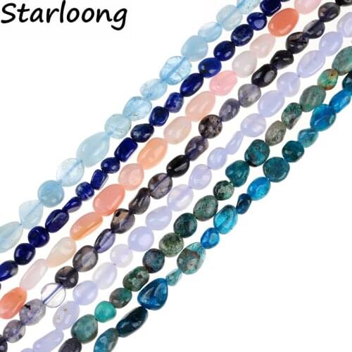 Natural Irregular Lapis Lazuli Chrysocoll Carnelian Gravel Loose Strand Stone Beads 6*8mm DIY Jewelry Making Bracelets Necklace