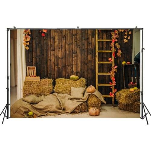 HUAYI Photography Backdrop Halloween Pumpkins haystack Baby Child Birthday Customize Photo Background Studio Portraits Photocall