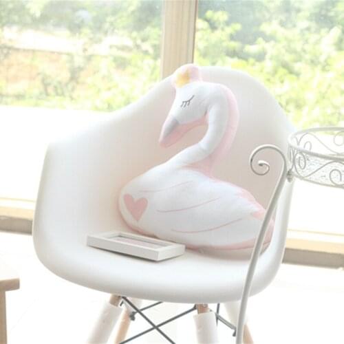 INS pink love crown swan pillow pillow sofa cushions imitation geese cushions