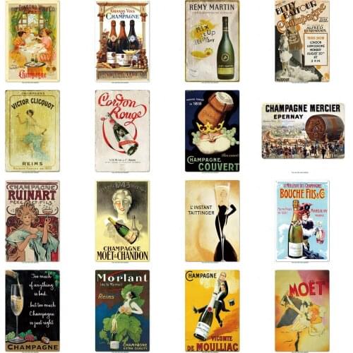 Champion Famous Brand Wine Tin Sign Metal Poster Pin Up Wall Decor Europen Bar Pub Iron Painting Art Decorative Plate Plaques