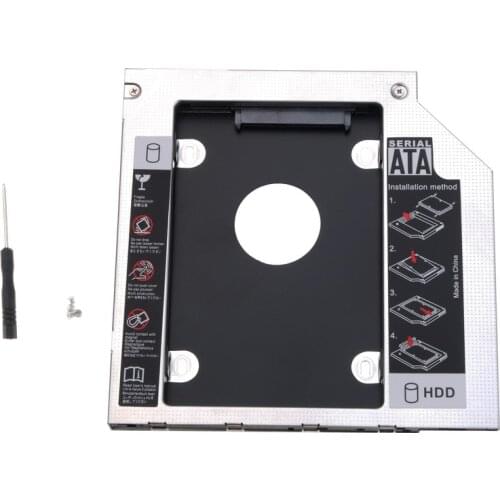 KEBIDU 2nd HDD Caddy 12.7mm 9.5mm Aluminum SATA 3.0 Hard Disk Drive Box Enclosure DVD Adapter 2.5 SSD 2TB For Laptop CD-ROM