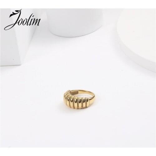 Joolim Gold Finish Crossiant Stainless Steel Rings 2021 Jewelry
