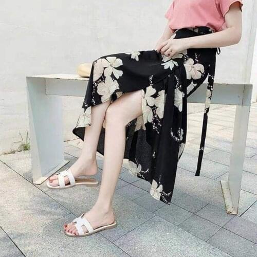 Korean Version Of The Summer New Mid-Length One-Piece Chiffon Skirt High Waist Bag Hip Skirt