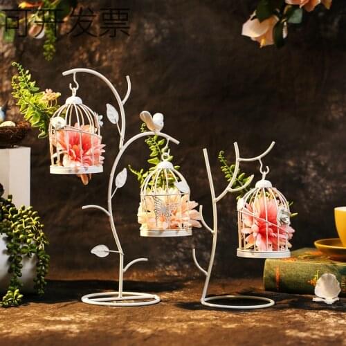 Creative Wrought Iron Tree Branch Rose Candle Holder Restaurant Dinner Table Romantic Candle Holder Ornament Home Decoration