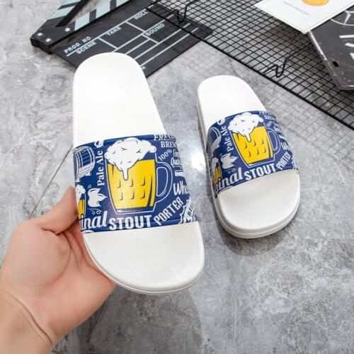 Summer Graffiti Slippers Womens Indoor Home Couple Sandals And Slippers All-match Trend Japanese-style One-word Mens Slippers