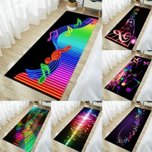 Multicolor Note Pattern Door Mat Kitchen Non-slip Floor Mats Bathroom Area Rugs for Bedroom Carpet