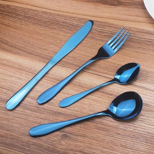 4Pcs/set Cutlery Set Gold-plated Stainless Steel Dinnerware Silverware Flatware Set Dinner Knife Fork Spoon Dropshipping