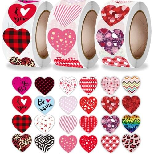500pcs/roll 2.5cm Love Heart Valentines Day Stickers Romantic Label Gift Wrapping DIY Decoration Stationery Sticker