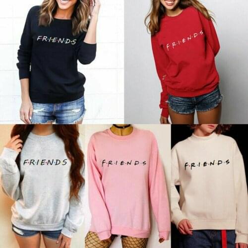New 2020 Womens 5 Colors Letters FRIENDS Print Long Sleeve Hoodie Sweatshirt Ladies Slouch Pullover Jumper Tops S M L XL
