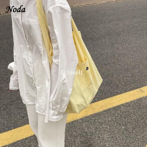 2021 New Canvas Cotton Womens Bags Letter Female Handbags Casual Shopping Bag Japan Style Middle Youth Shoulder Bag