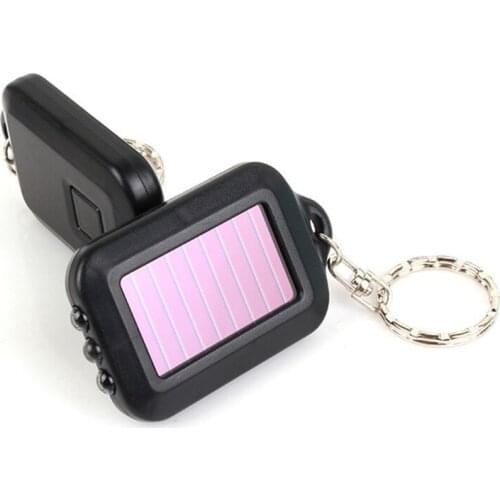 Upgrade Solar Power mini flashlight Keychain with 3 LED Light solar lamp for Hiking travel camping outdoor lighting