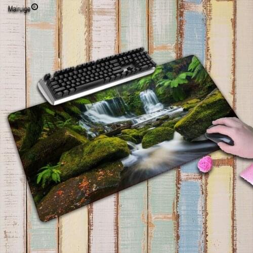 Mairuige Waterfall Natural Scenery 900x400/700x300/600x300mm Rubber mouse pad computer game tablet mousepad with edge locking