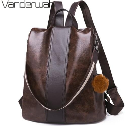 Sac A Dos Women Backpack PU Leather Anti-theft Backpack Casual Satchel Shoulder Bag Travel Back pack for Girls Mochila Feminina