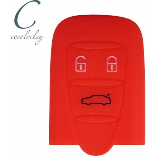 Cocolockey 3 Buttons Silicone Car Key Cover for Alfa Romeo Brera 159 Spider 939 GT Auto Remote Smart Key Cover Semi-enclosed