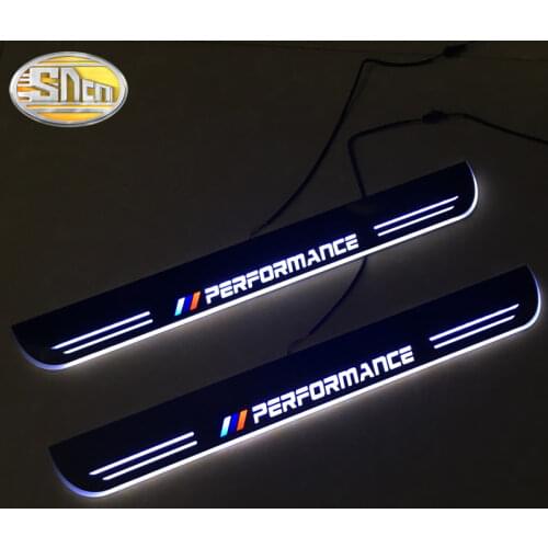 SNCN Waterproof Acrylic Moving LED Welcome Pedal Car Scuff Plate Pedal Door Sill Pathway Light For BMW E46 1998 - 2006