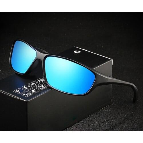 Men Outdoor Sports Ultralight PC Frame Square Oversized Mirror Polarized Sunglasses Custom Made Myopia Lens -1 to -6