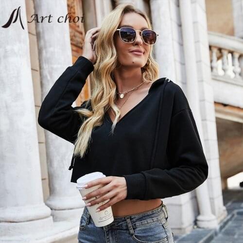 Spring Autumn Women Hoodie Fleece Pullover Crop Tops Fashion Casual Tracksuit Female Black Sportswear Sweatshirt Sudaderas