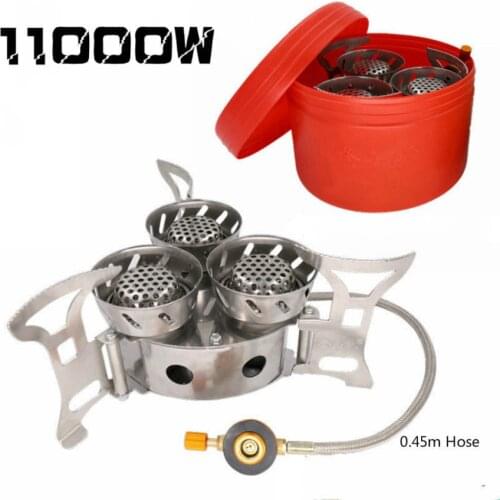 ELYON 11000W/3900W Outdoor Gas Burner Windproof Camping Stove Mini Portable Picnic Furnace Tourist Equipment For Cooking Hiking